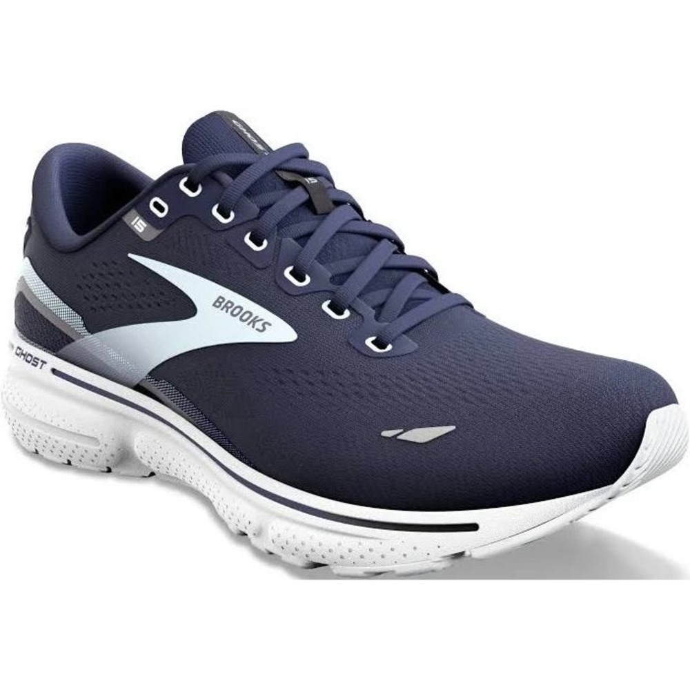 Brooks Ghost 15 Womens Running Shoes Navy‎ Blue Silver Sneakers 1203801B444